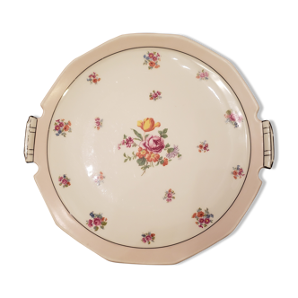 Plat rond Ø26 cm fleurs porcelaine de Limoges