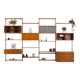Kai Kristiansen four bay teak wall unit with a dresser, FM Mobler, Denmark