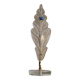 Vintage Murano glass table lamp – leaf-shaped glass with blue details – Italy 1980s