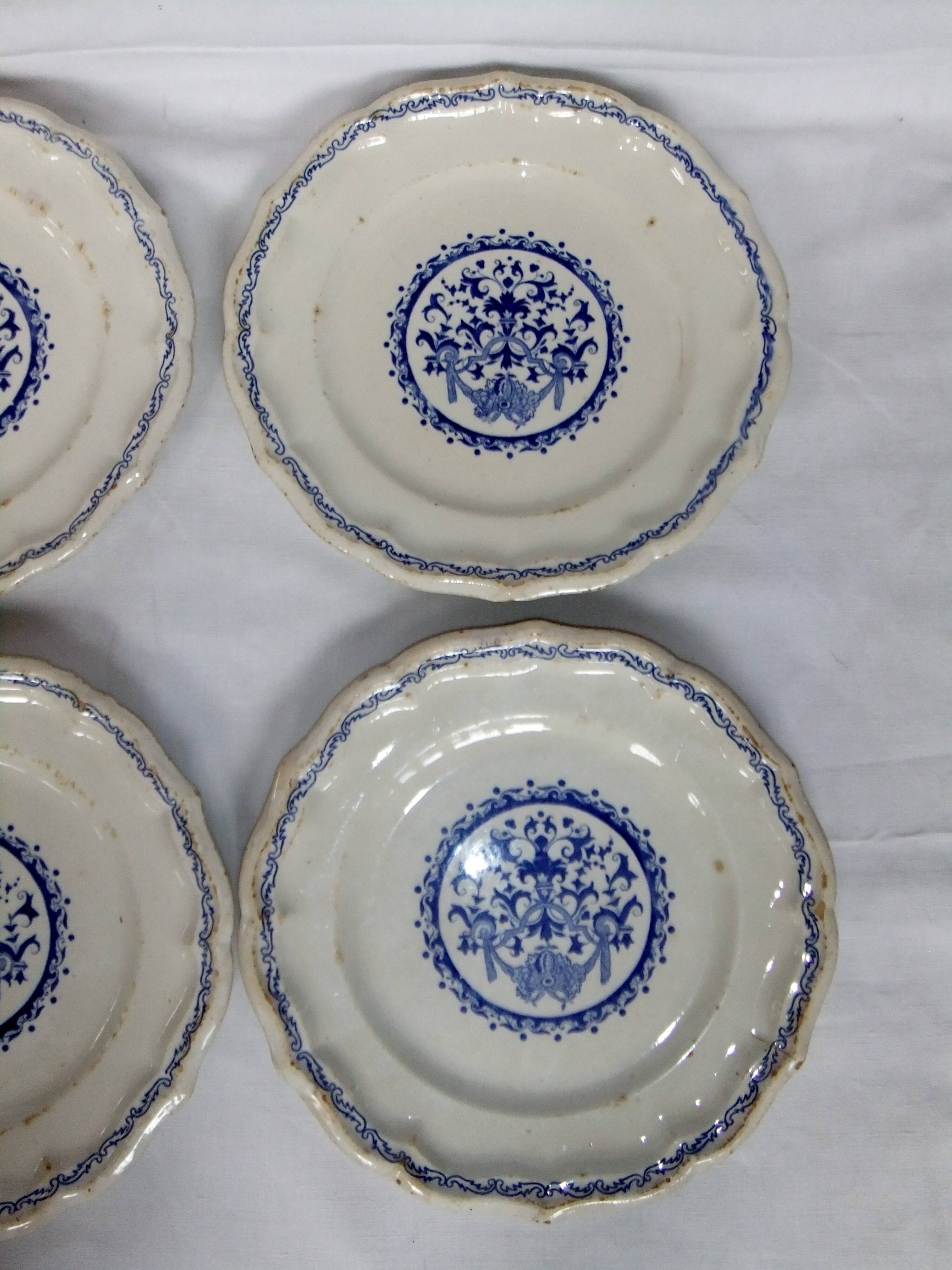 Plate Gien model Rouen stamp 1938 / 3 turns service table collection