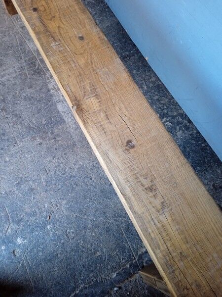 Old solid wood bench of 2 meters