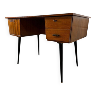 Vintage wooden desk with shelf