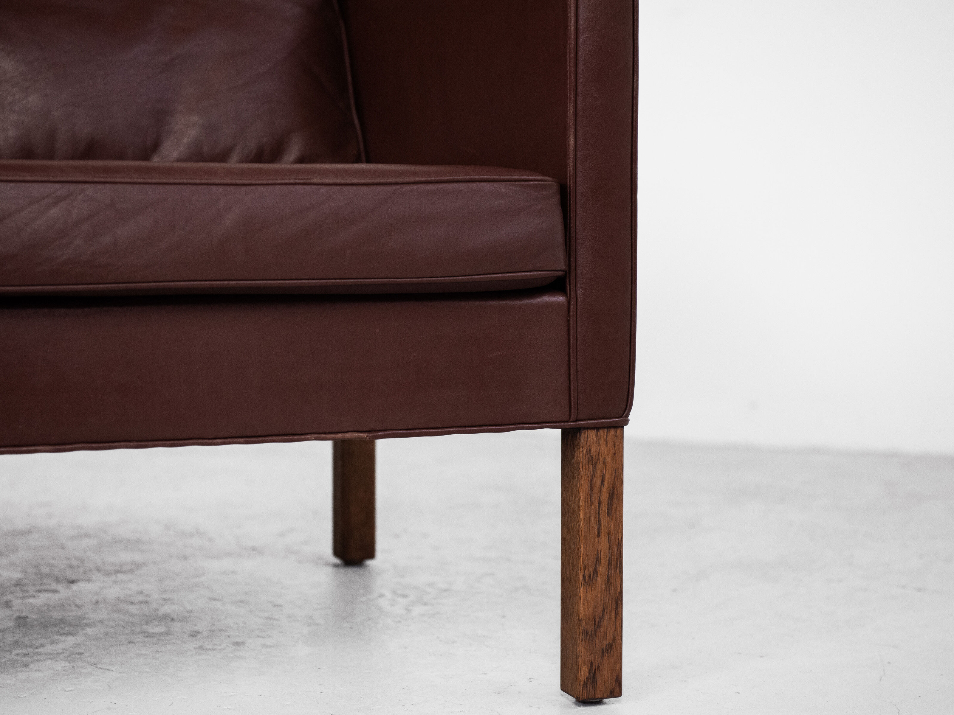Danish 2-seater sofa in leather by Børge Mogensen for Fredericia