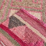 Pink Cream Turkish Runner Rug, 70x309Cm