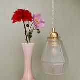 Vintage art deco frosted glass tulip pendant light