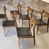 6 Scandinavian style teak chairs 1960