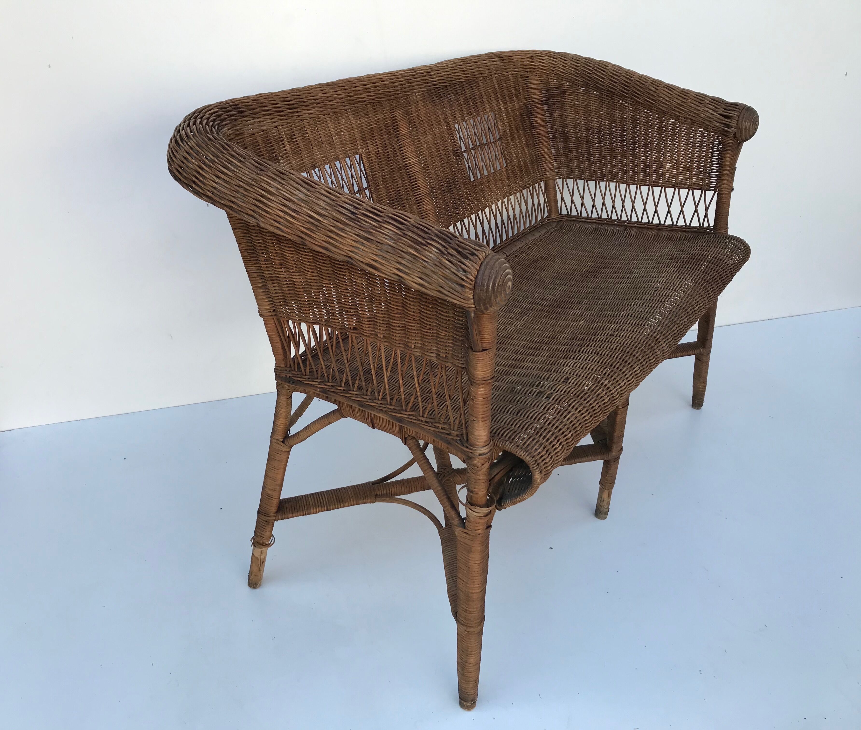 Rattan bench