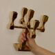 Five-arm Swedish brass candelabra by Gusum circa 1990