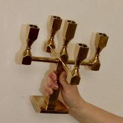 Five-arm Swedish brass candelabra by Gusum circa 1990