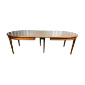 Table de salle à manger Louis XVI avec 3 allonges merisier