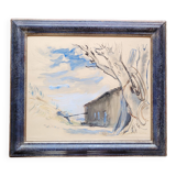 Gouache winter landscape