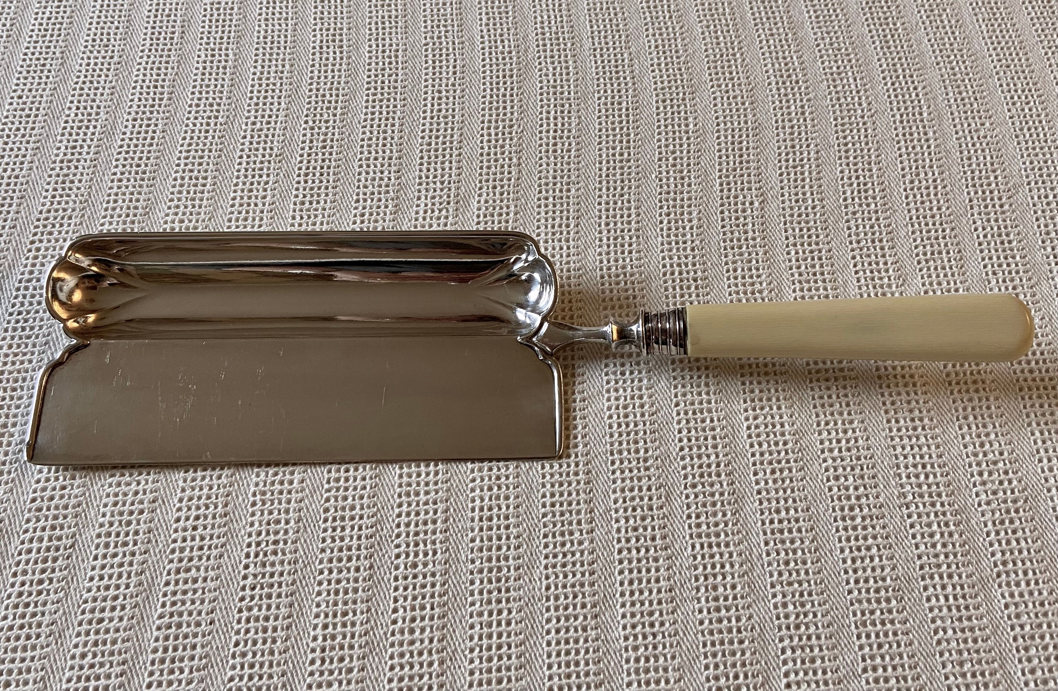 Old silver metal crumb tray