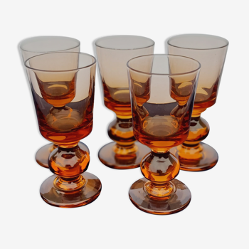 5 liquor glasses from the Portieux crystal factory H 9.5 cm