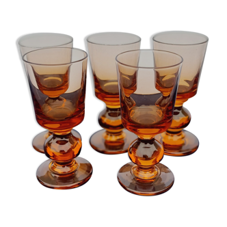 5 liquor glasses from the Portieux crystal factory H 9.5 cm