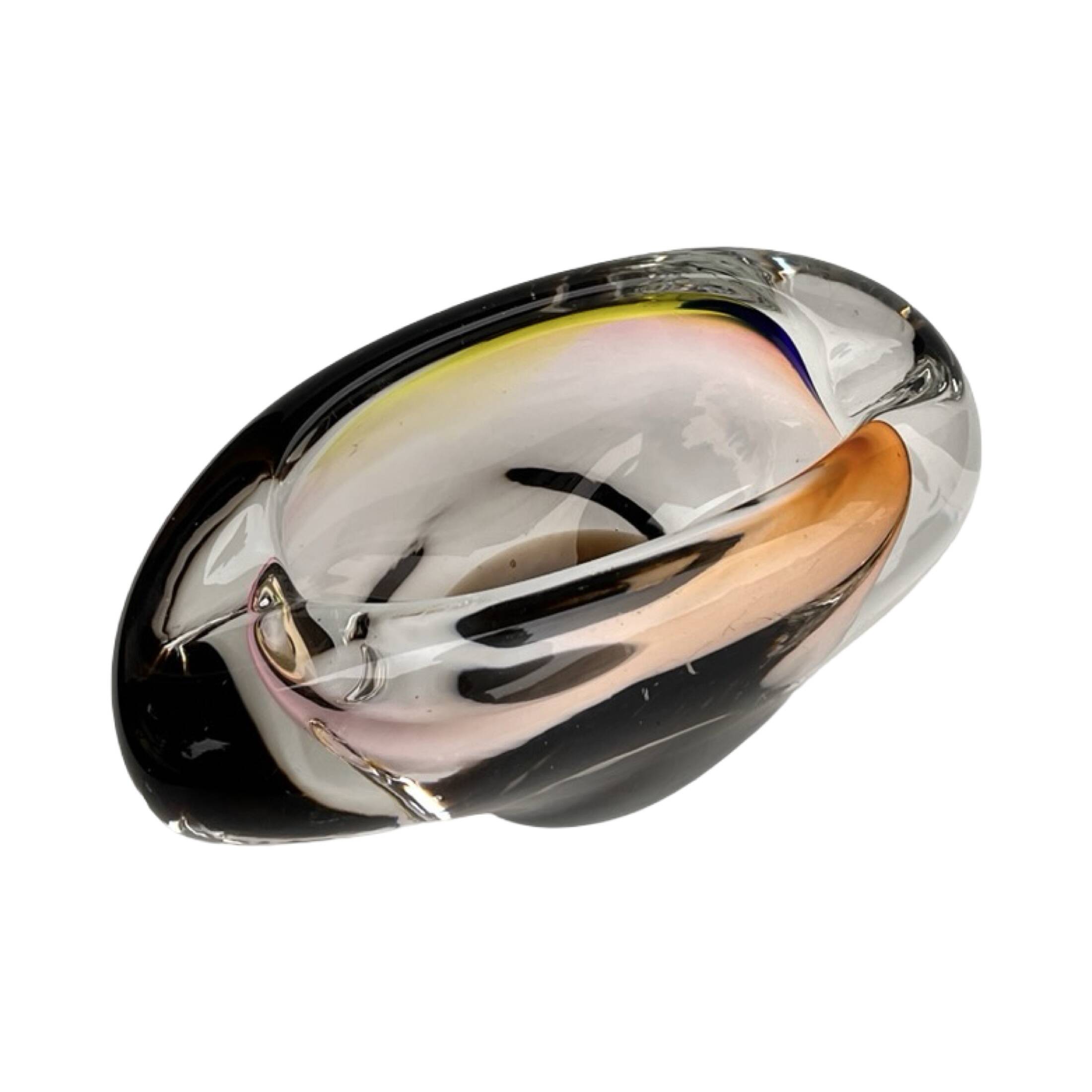 Cendrier en verre, conçu par Jozef Rozinek, Borocristal Nový Bor, Tchéquie 1970