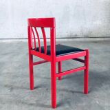 Mid-Century Modern Design Red Dining Chair Set, Belgium, 1960s, Set of 6