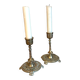 Duo table candleholders in bronze XIXeme siècle