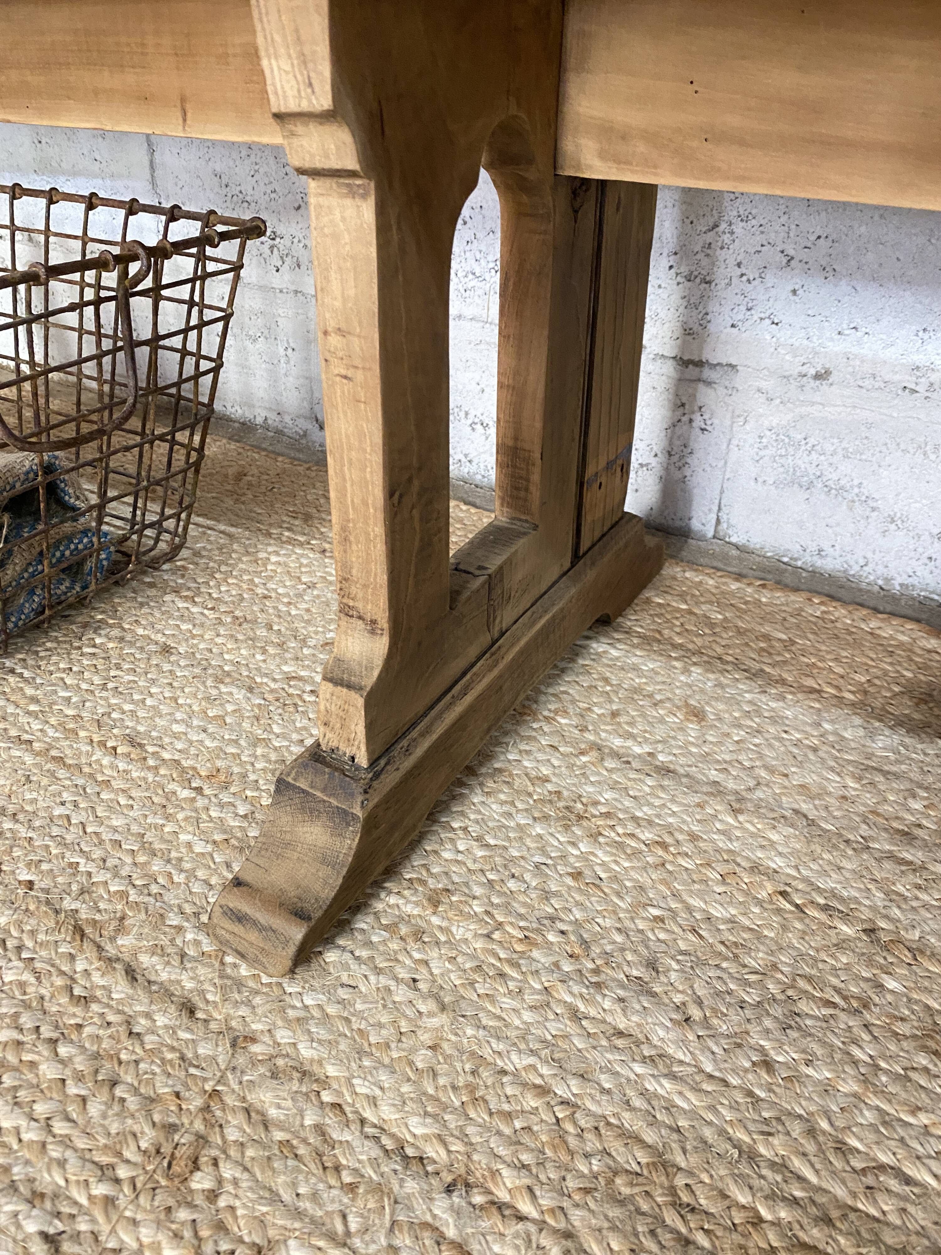 Large oak church pew