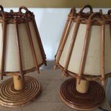Louis Sognot rattan bedside lamp