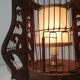 Antique wooden birdcage table lamp light bird home vintage