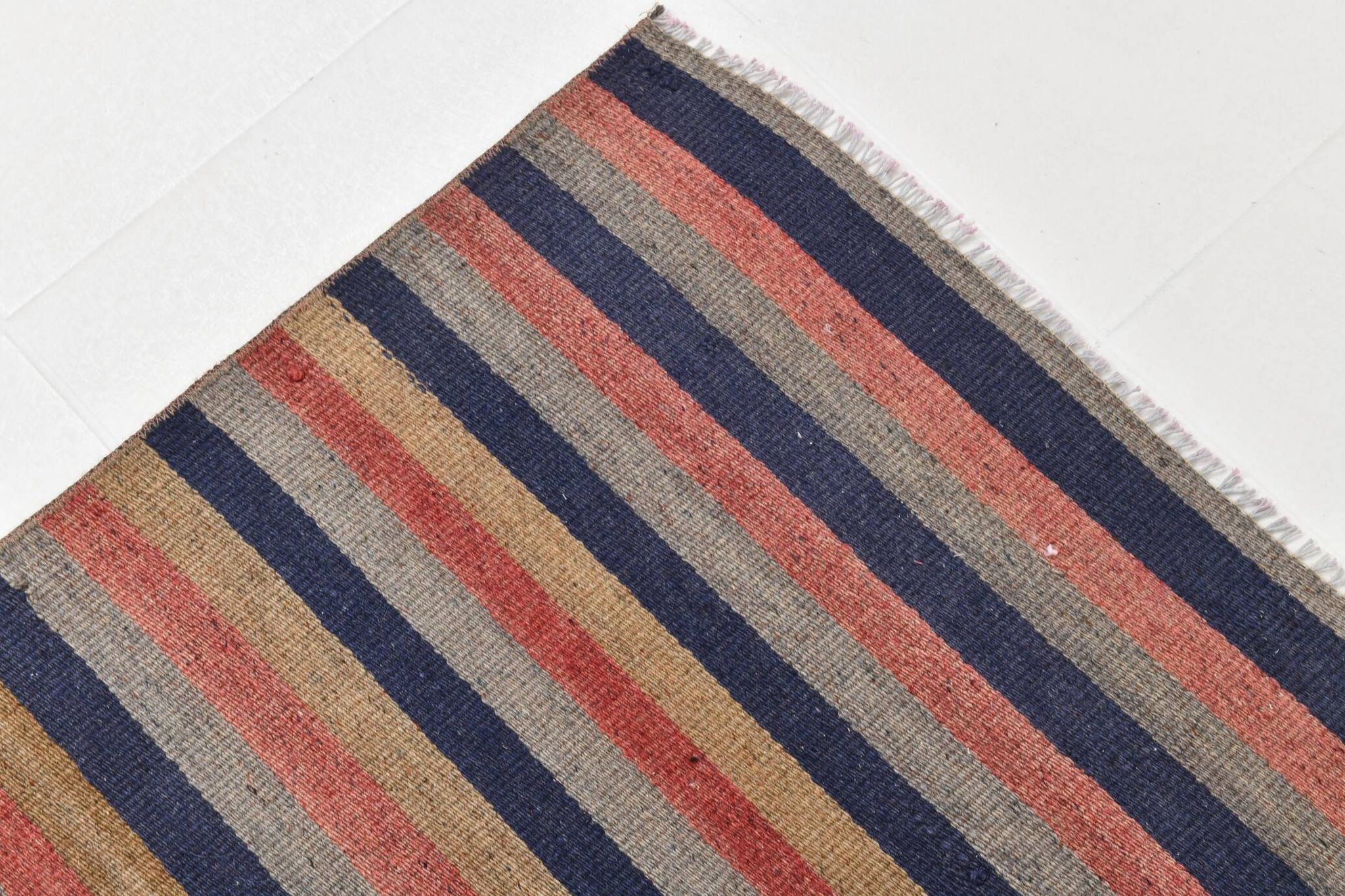 5x7 Faded Blue & Red Vintage Kilim Rug, Antique Home Decor 147x217Cm