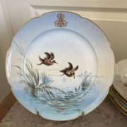 Antique 6x Sèvres Porcelain Plates Lahore & Basket 19th Century Hunting