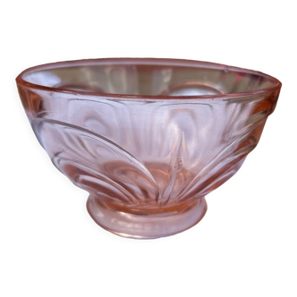 Pink glass bowl