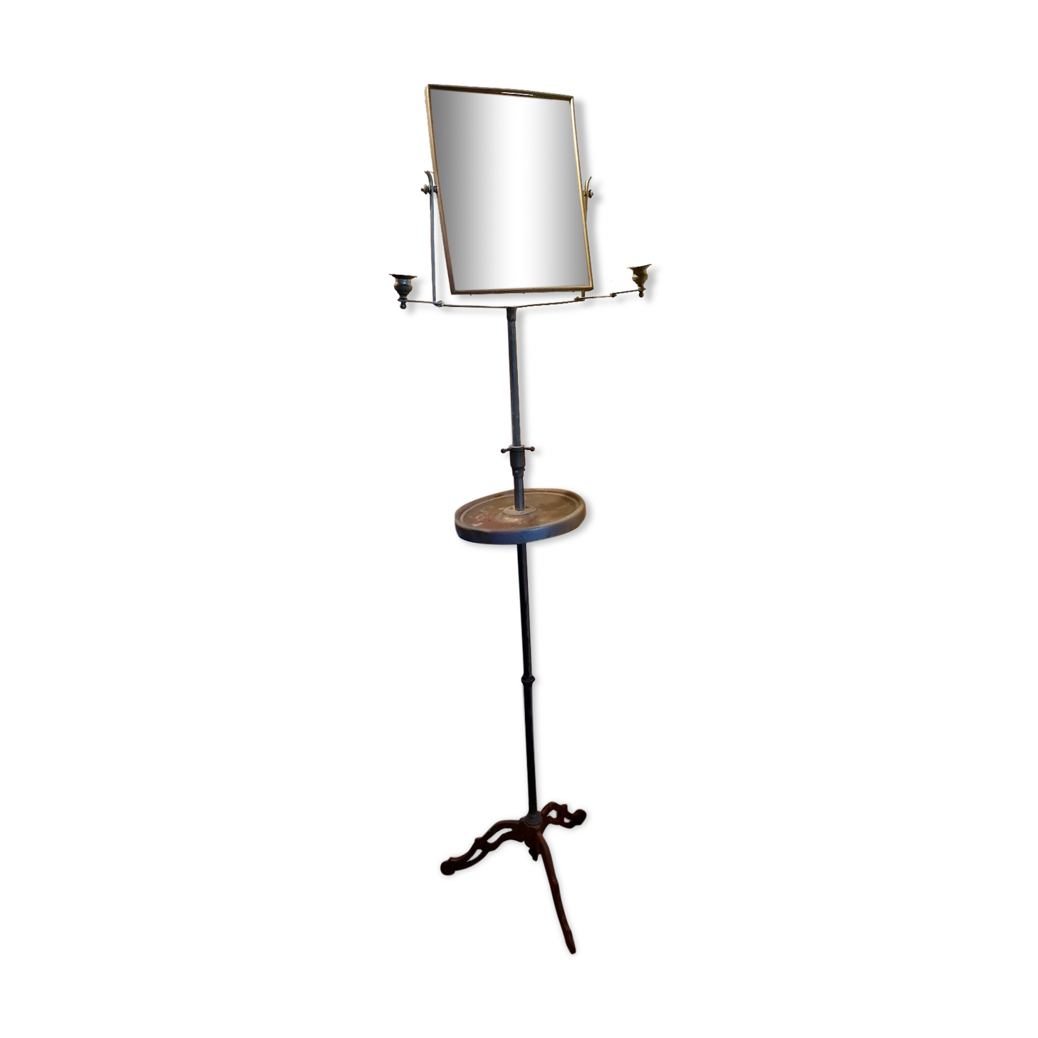 Barber's mirror on telescopic stand 1920 43x35cm