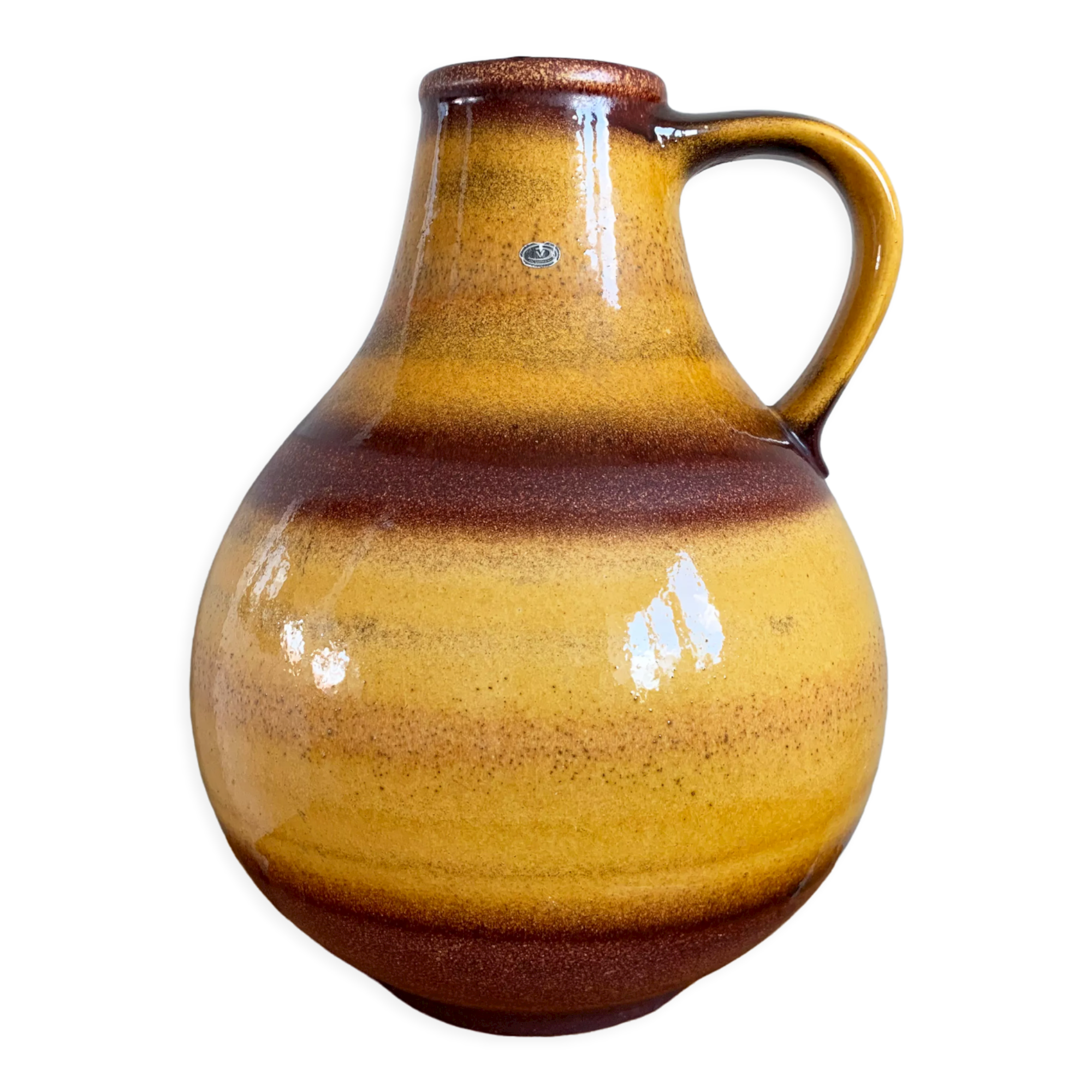 Fritz van Daalen 4736-35 Fat-Lava Vase, Vintage Mid-Century Ceramic Vase from West Germany