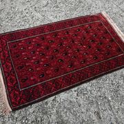 Vintage hand-knotted Boteh rug in natural wool from Afghanistan, 1960s.