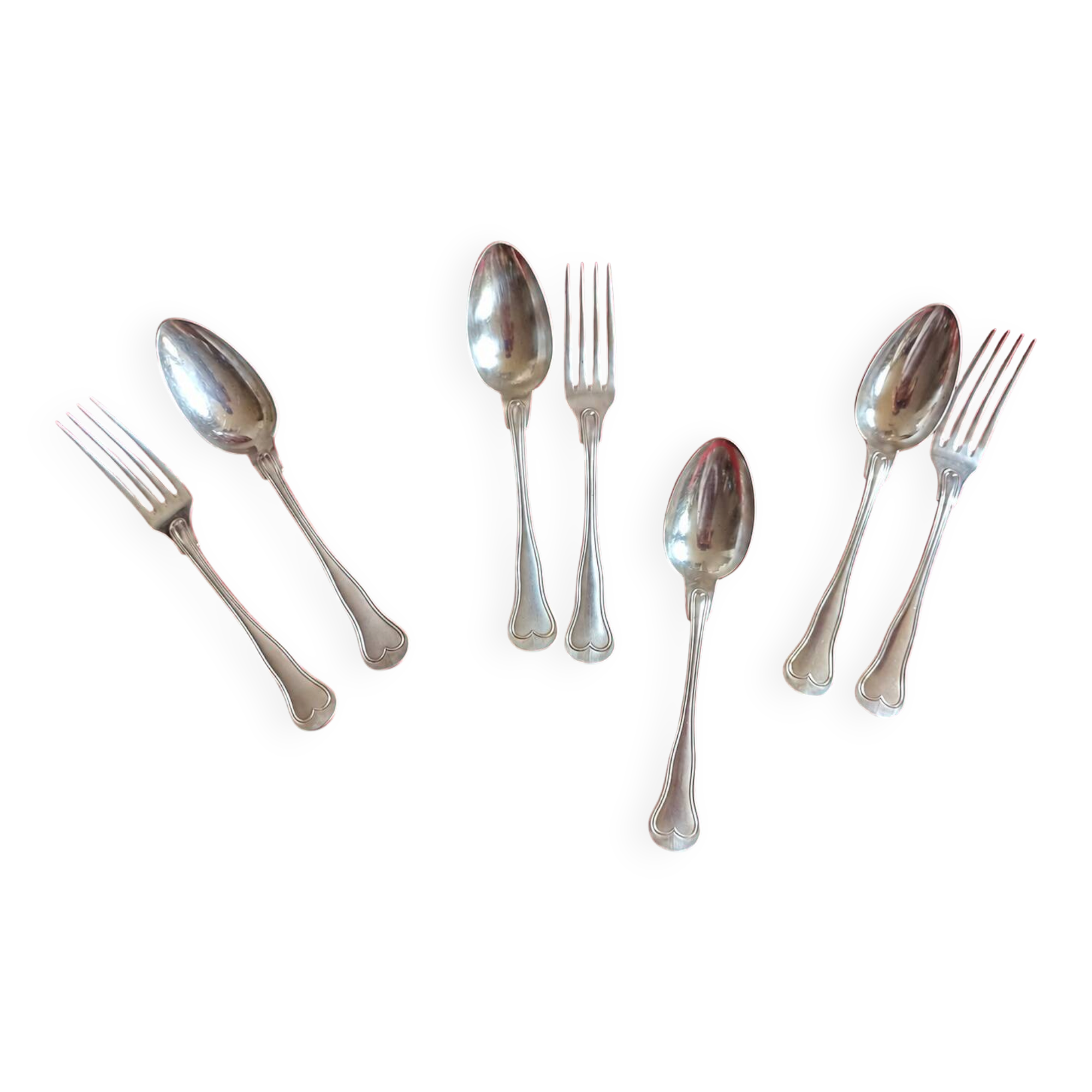 set of antique Cristofle cutlery model Chinon violin