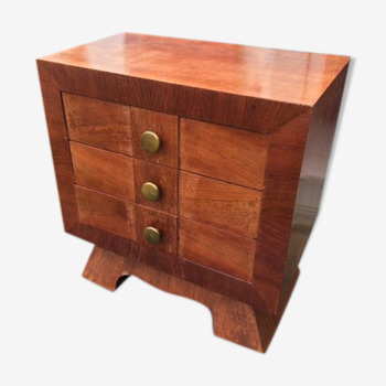 art deco 3-drawer bedside