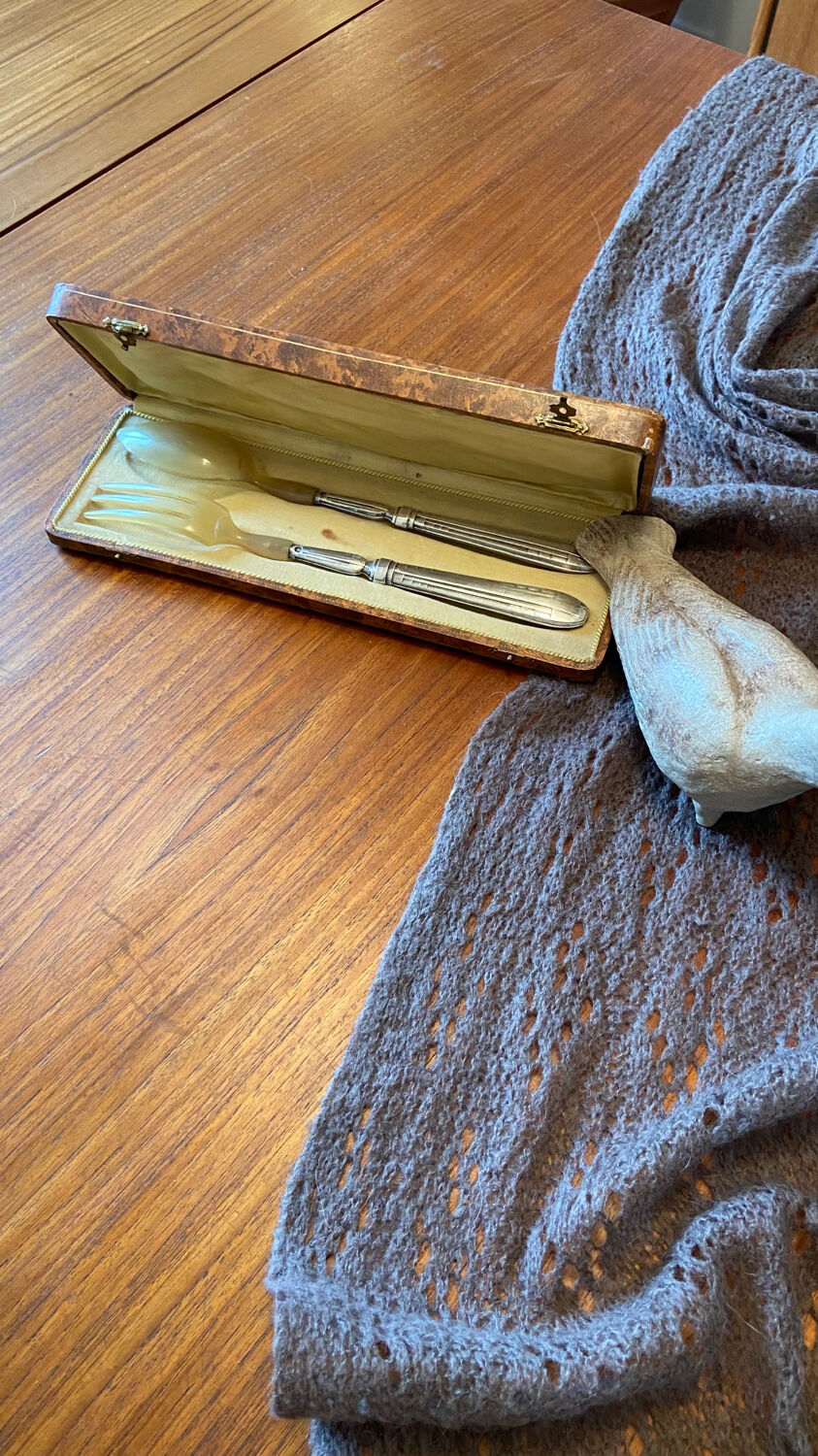 Art deco salad cutlery in silver filled 1930