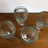 4 bistrot ice cream cups thick glass vintage