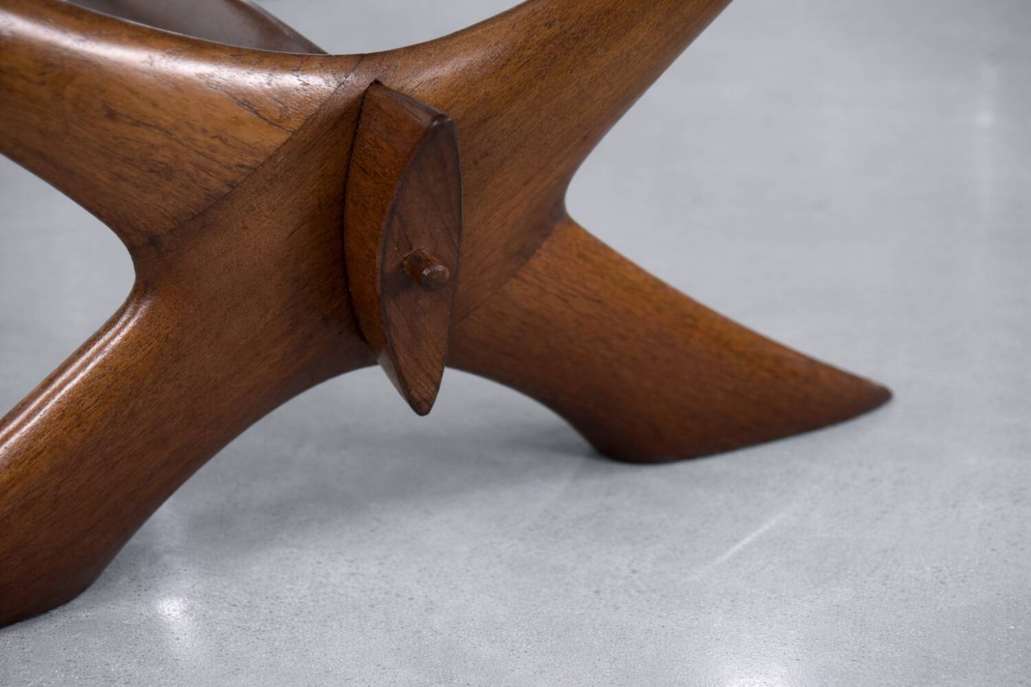 Vintage Mid-Century Scandinavian Modern Glass & Walnut Condor Coffee Table