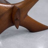 Vintage Mid-Century Scandinavian Modern Glass & Walnut Condor Coffee Table