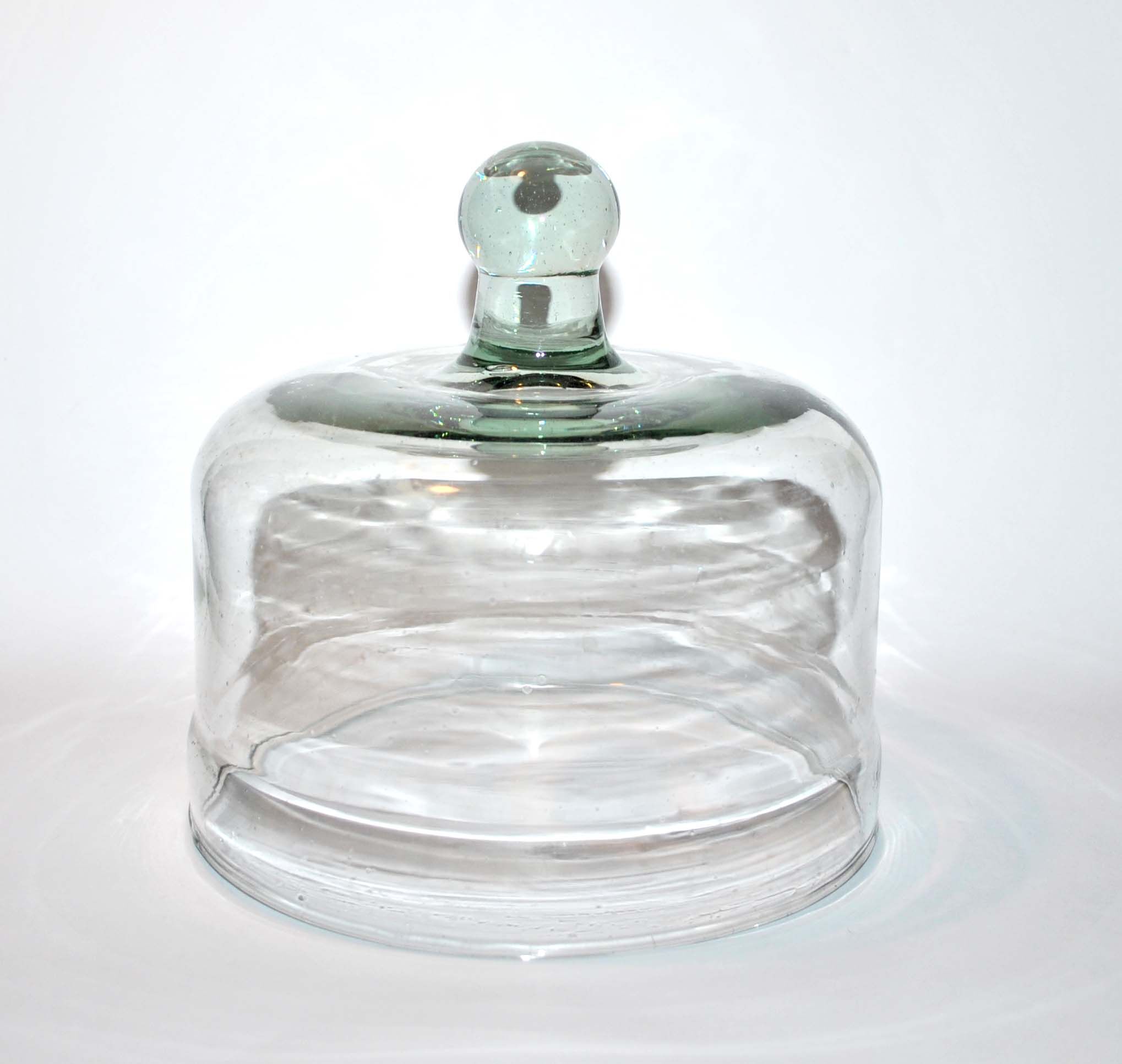 Old cheese bell in green blown glass - Vintage Globe display 19cm