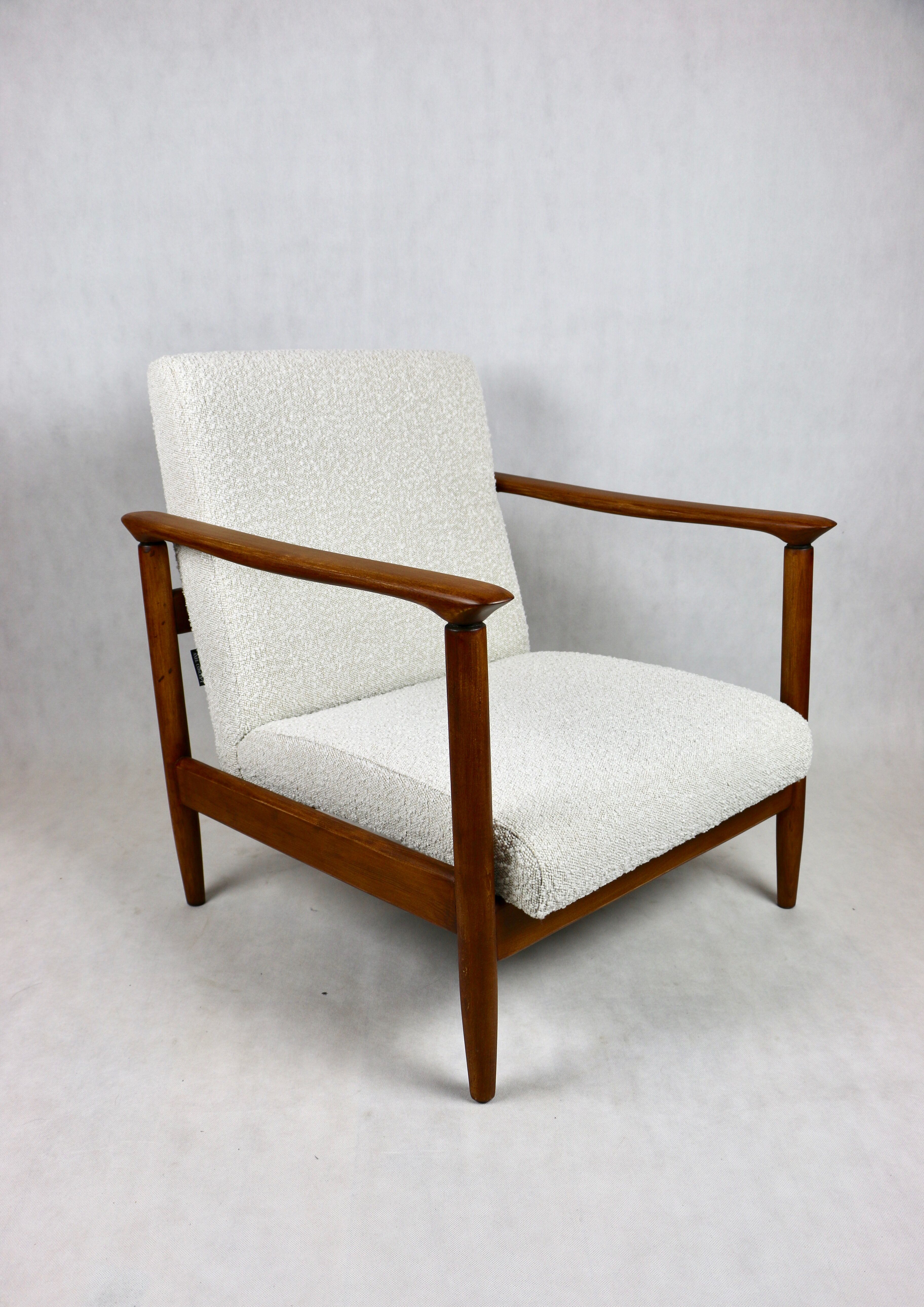 Fauteuil en laine bouclée, années 1970