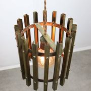 Lampe à suspension vintage en laiton italien, années 70