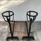 Former pair of landiers iron chimney