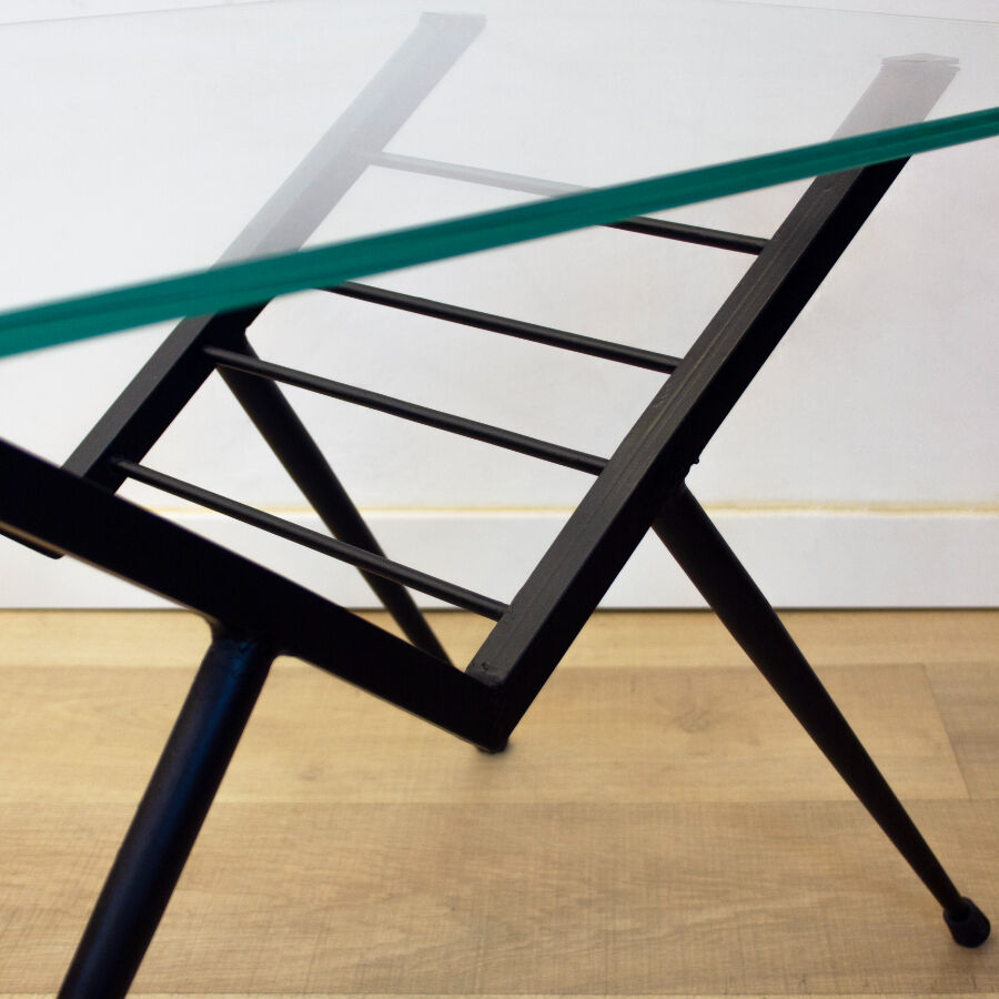 Metal and Glass Coffee Table, Spain, 1970's
