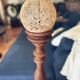 Large hand-patinated wooden candlestick – 100 cm – Unique piece