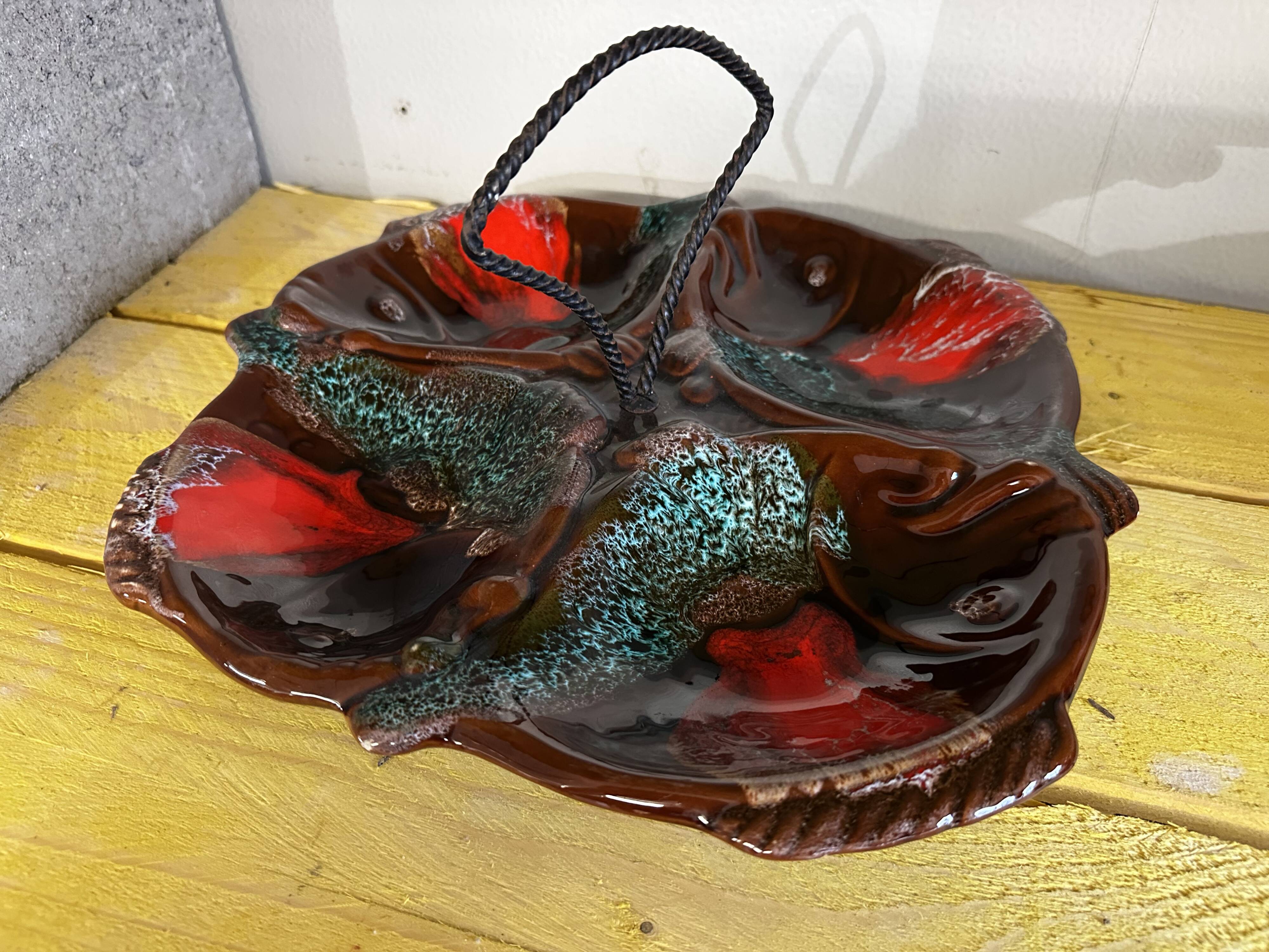 Vintage Vallauris Ceramic Hors d'oeuvre Serving Tray 33 x 33 cm