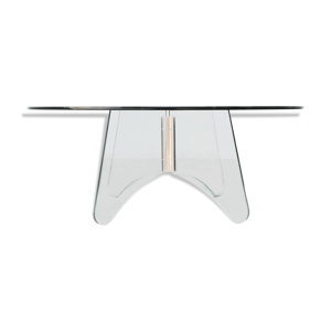 Table basse ronde années - plexiglass