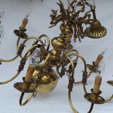 Dutch brass and bronze chandelier