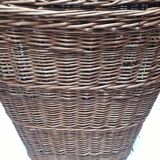 Wicker storage laundry basket and lid