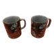 2 Tasses / Mugs   Céramique émaillée Décor floral
