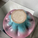 Plat céramique bleu et rose