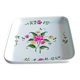 Small square dish Empty pocket Bavarian porcelain BAUSCHER Bavaria Floral decoration