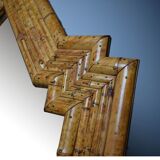 Miroir mural vintage tortue en rotin
brûlé bambou